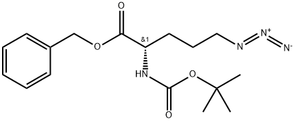 L-Norvaline, 5-azido-N-[(1,1-dimethylethoxy)carbonyl]-, phenylmethyl ester Structure