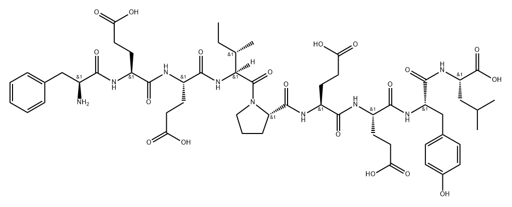 L-Leucine, L-phenylalanyl-L-α-glutamyl-L-α-glutamyl-L-isoleucyl-L-prolyl-L-α-glutamyl-L-α-glutamyl-L-tyrosyl- 化学構造式