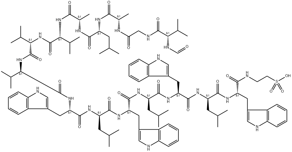 des(ethanolamine)taurine(16)-gramicidin A 结构式