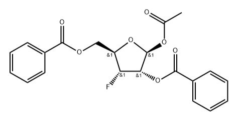 3-脱氧-3-氟-BETA-D-呋喃核糖 1-乙酸酯 2,5-二苯甲酸酯, 122654-34-6, 结构式