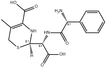 2H-1,3-Thiazine-2-acetic acid, α-[[(2R)-aminophenylacetyl]amino]-4-carboxy-3,6-dihydro-5-methyl-, (αR,2R)- (9CI) 化学構造式