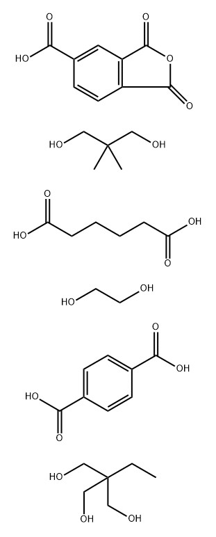 1,4-Benzenedicarboxylic acid, polymer with 1,3-dihydro-1,3-dioxo-5-isobenzofurancarboxylic acid, 2,2-dimethyl-1,3-propanediol, 1,2-ethanediol, 2-ethyl-2-(hydroxymethyl)-1,3-propanediol and hexanedioic acid,122760-89-8,结构式