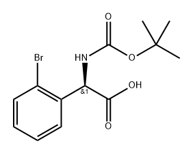 Benzeneacetic acid, 2-bromo-α-[[(1,1-dimethylethoxy)carbonyl]amino]-, (αR)- Structure