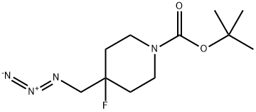 tert-Butyl 4-(Azidomethyl)-4-fluoropiperidine-1-carboxylate 化学構造式