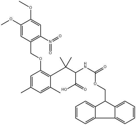 Phenylalanine, 2-[(4,5-dimethoxy-2-nitrophenyl)methoxy]-N-[(9H-fluoren-9-ylmethoxy)carbonyl]-β,β,4,6-tetramethyl-,1228829-20-6,结构式