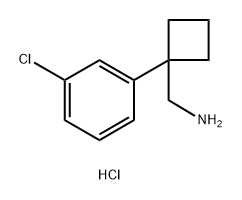Cyclobutanemethanamine, 1-(3-chlorophenyl)-, hydrochloride (1:1) 化学構造式