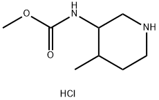 Carbamic acid, N-(4-methyl-3-piperidinyl)-, methyl ester, hydrochloride (1:1) Struktur