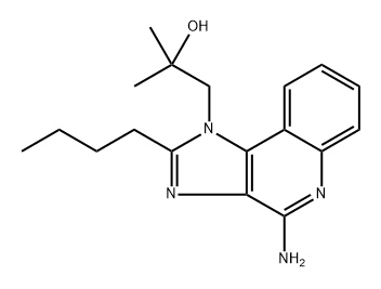 1H-Imidazo[4,5-c]quinoline-1-ethanol, 4-amino-2-butyl-α,α-dimethyl- 化学構造式
