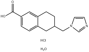 2-Naphthalenecarboxylic acid, 5,6,7,8-tetrahydro-6-(1H-imidazol-1-ylmethyl)-, hydrochloride, hydrate (2:2:1) Structure