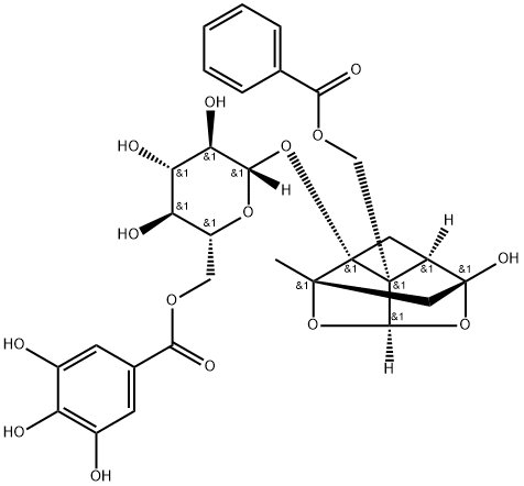 没食子酰芍药苷, 122965-41-7, 结构式