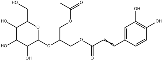 b-D-Glucopyranoside,(1S)-2-(acetyloxy)-1-[[[(2E)-3-(3,4-dihydroxyphenyl)-1-oxo-2-propenyl]oxy]methyl]ethyl(9CI) Structure