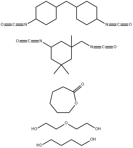2-Oxepanone, polymer with 1,4-butanediol, 5-isocyanato-1-(isocyanatomethyl) -1,3,3-trimethylcyclohexane, 1,1'-methylenebis[4-isocyanatocyclohexane] and 2,2'-oxybis[ethanol] Structure