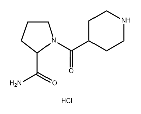 1-(Piperidine-4-carbonyl)pyrrolidine-2-carboxamide Hydrochloride 结构式