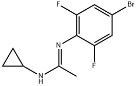 N-(4-bromo-2,6-difluoro-phenyl)-N'-cyclopropylacetamidine Struktur