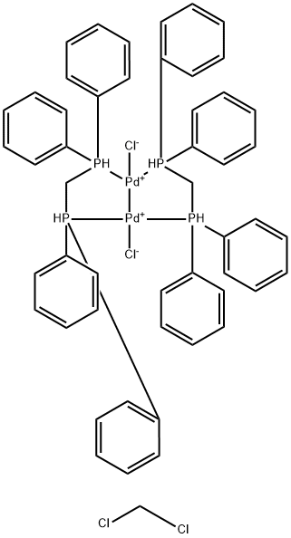 DICHLOROBIS(METHYLENEBIS(DIPHENYL-PHOSPH INE))DIPALLADIUM-CH2CL2 ADDUCT Structure