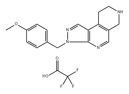 3-(4-Methoxy-benzyl)-6,7,8,9-tetrahydro-3H-pyrazolo[3,4-c][2,7]naphthyridine trifluoroacetate 化学構造式