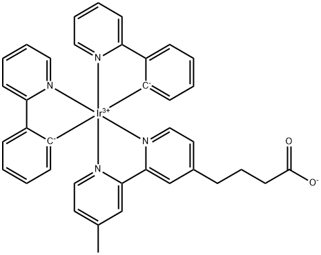 Iridium, (4'-methyl[2,2'-bipyridine]-4-butanoato-κN1,κN1')bis[2-(2-pyridinyl-κN)phenyl-κC]- Coordination Compound Structure
