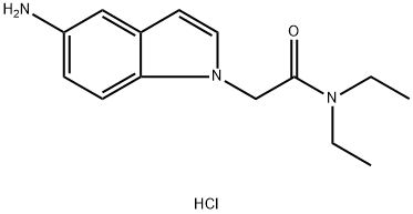 2-(5-氨基-1H-吲哚-1-基)-N,N-二乙基乙酰胺盐酸盐 结构式