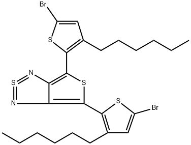2λ4δ2-Thieno[3,4-c][1,2,5]thiadiazole, 4,6-bis(5-bromo-3-hexyl-2-thienyl)- Struktur