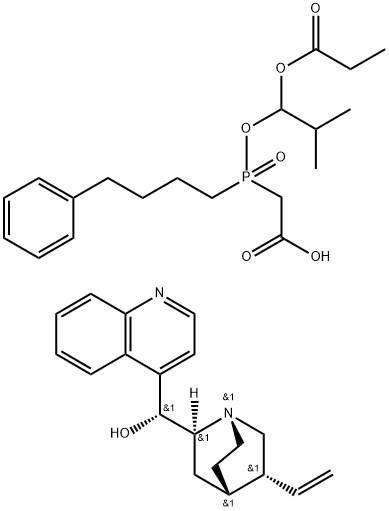 (2-METHYL-1-PROPIONYLOXYPROPOXY)(4-PHENYLBUTYL)PHOSPHINOYL]ACETIC ACID--CINCHONIDINE (1:1) 结构式