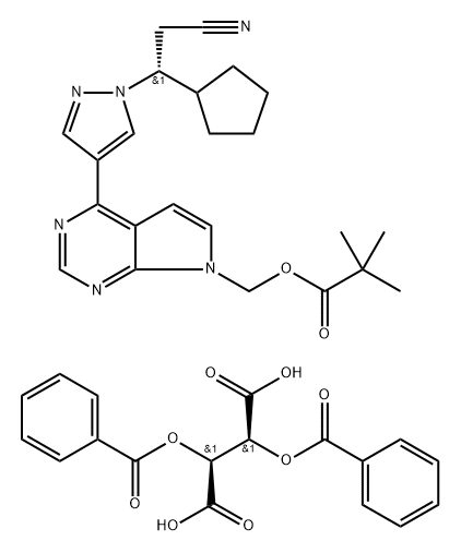 1236033-06-9 Butanedioic acid, 2,3-bis(benzoyloxy)-, (2S,3S)-, compd. with [4-[1-[(1R)-2-cyano-1-cyclopentylethyl]-1H-pyrazol-4-yl]-7H-pyrrolo[2,3-d]pyrimidin-7-yl]methyl 2,2-dimethylpropanoate (1:1)