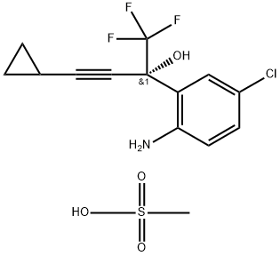 Benzenemethanol, 2-amino-5-chloro-α-(2-cyclopropylethynyl)-α-(trifluoromethyl)-, (αS)-, methanesulfonate (1:1)