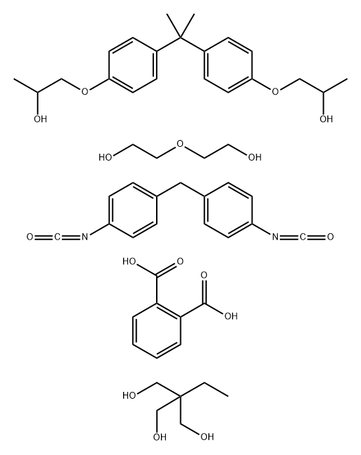 1,2-Benzenedicarboxylic acid, polymer with 2-ethyl-2-(hydroxymethyl)-1,3-propanediol, 1,1'-methylenebis[4-isocyanatobenzene], 1,1'-[(1-methylethylidene) bis(4,1-phenyleneoxy)]bis[2-propanol] and 2,2'-oxybis[ethanol],123701-51-9,结构式