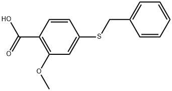 Benzoic acid, 2-methoxy-4-[(phenylmethyl)thio]- Structure