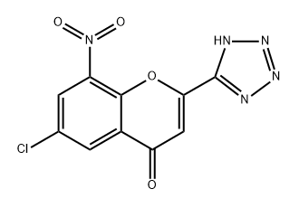 6-chloro-8-nitro-2-(2H-tetrazol-5-yl)chromen-4-one Struktur