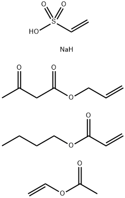 Butanoic acid, 3-oxo-, 2-propenyl ester, polymer with butyl 2-propenoate, ethenyl acetate and sodium ethenesulfonate 结构式