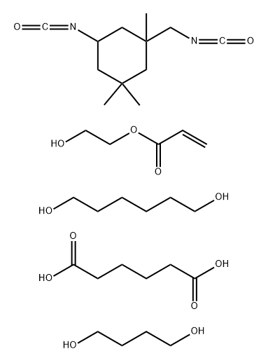 Hexanedioic acid, polymer with 1,4-butanediol, 1,6-hexanediol and 5-isocyanato-1-(isocyanatomethyl)-1,3,3-trimethylcyclohexane, 2-hydroxyethyl acrylate-blocked 结构式