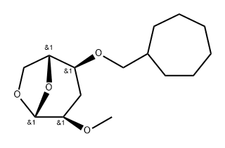 .beta.-D-ribo-Hexopyranose, 1,6-anhydro-4-O-(cycloheptylmethyl)-3-deoxy-2-O-methyl- 结构式