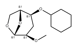 .beta.-D-ribo-Hexopyranose, 1,6-anhydro-4-O-cyclohexyl-3-deoxy-2-O-methyl- Struktur