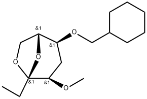 .beta.-D-ribo-3-Octulopyranose, 3,8-anhydro-6-O-(cyclohexylmethyl)-1,2,5-trideoxy-4-O-methyl-,123919-24-4,结构式