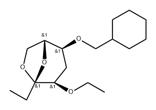 .beta.-D-ribo-3-Octulopyranose, 3,8-anhydro-6-O-(cyclohexylmethyl)-1,2,5-trideoxy-4-O-ethyl- Structure