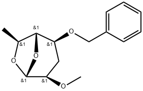 .alpha.-L-talo-Heptopyranose, 1,6-anhydro-3,7-dideoxy-2-O-methyl-4-O-(phenylmethyl)- Structure
