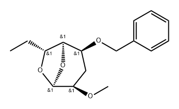 .alpha.-D-gulo-Octopyranose, 1,6-anhydro-3,7,8-trideoxy-2-O-methyl-4-O-(phenylmethyl)- 化学構造式