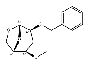 .beta.-L-ribo-Hexopyranose, 1,6-anhydro-3-deoxy-4-O-methyl-2-O-(phenylmethyl)-,123919-44-8,结构式