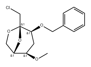 .beta.-L-ribo-2-Heptulopyranose, 2,7-anhydro-1-chloro-1,4-dideoxy-5-O-methyl-3-O-(phenylmethyl)- 结构式