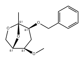 .beta.-L-ribo-2-Heptulopyranose, 2,7-anhydro-1,4-dideoxy-5-O-methyl-3-O-(phenylmethyl)- 结构式