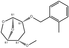 .beta.-ribo-Hexopyranose, 1,6-anhydro-3-deoxy-4-O-methyl-2-O-(2-methylphenyl)methyl- Structure