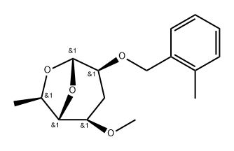 .alpha.-talo-Heptopyranose, 1,6-anhydro-3,7-dideoxy-4-O-methyl-2-O-(2-methylphenyl)methyl- 化学構造式