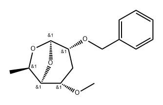.beta.-allo-Heptopyranose, 1,6-anhydro-3,7-dideoxy-4-O-methyl-2-O-(phenylmethyl)- Structure