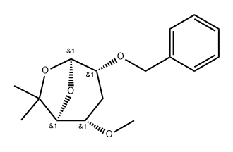 .beta.-ribo-Heptopyranose, 1,6-anhydro-3,7-dideoxy-6-C-methyl-4-O-methyl-2-O-(phenylmethyl)- 结构式