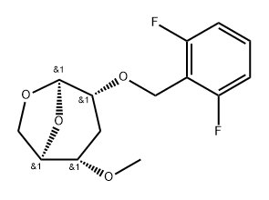 .beta.-ribo-Hexopyranose, 1,6-anhydro-3-deoxy-2-O-(2,6-difluorophenyl)methyl-4-O-methyl- Struktur