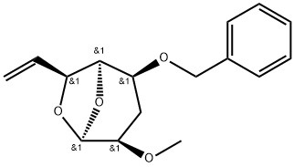 .beta.-L-manno-Oct-7-enopyranose, 1,6-anhydro-3,7,8-trideoxy-2-O-methyl-4-O-(phenylmethyl)- Structure