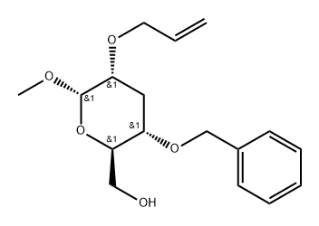 .alpha.-D-ribo-Hexopyranoside, methyl 3-deoxy-4-O-(phenylmethyl)-2-O-2-propenyl- Structure