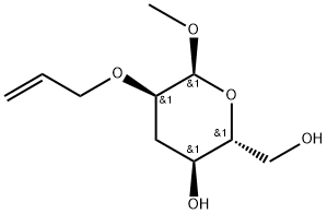 .alpha.-D-ribo-Hexopyranoside, methyl 3-deoxy-2-O-2-propenyl- 化学構造式