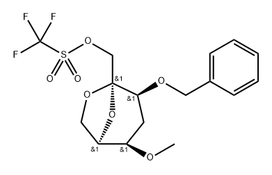 .beta.-D-lyxo-2-Heptulopyranose, 2,7-anhydro-4-deoxy-5-O-methyl-3-O-(phenylmethyl)-, trifluoromethanesulfonate,123920-24-1,结构式