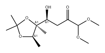 ribo-Heptos-2-ulose, 3,7-dideoxy-5-C-methyl-5,6-O-(1-methylethylidene)-, 1-(dimethyl acetal) 结构式